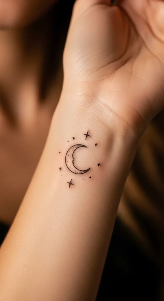 Crescent Moon with Stars