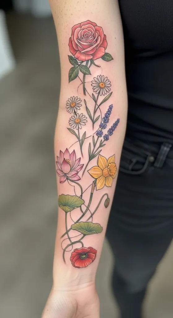 Custom Birth Flower Sleeve