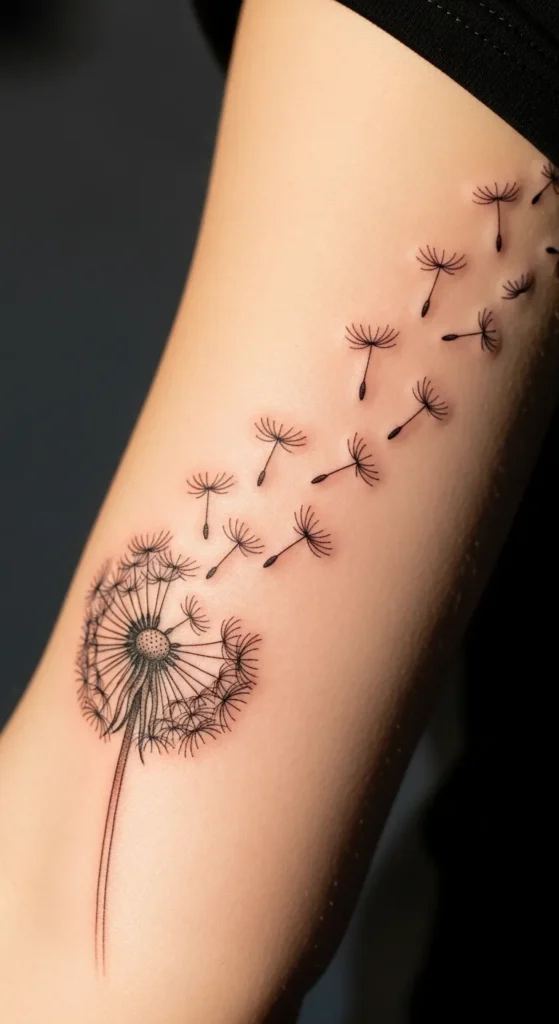 Dandelion Seeds in the Breeze