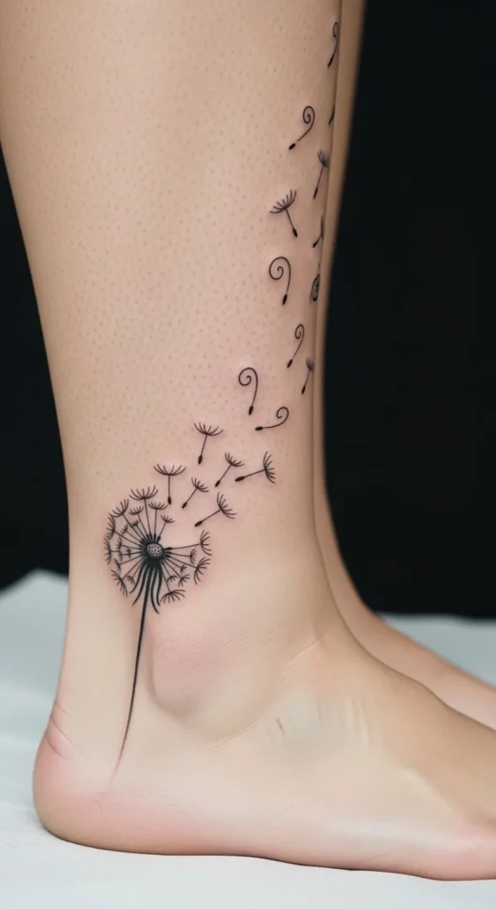 Dandelion Seeds in the Wind