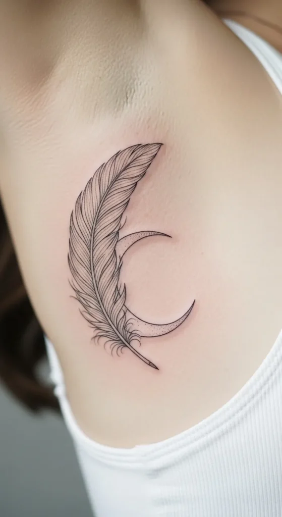 Feather and Moon Design