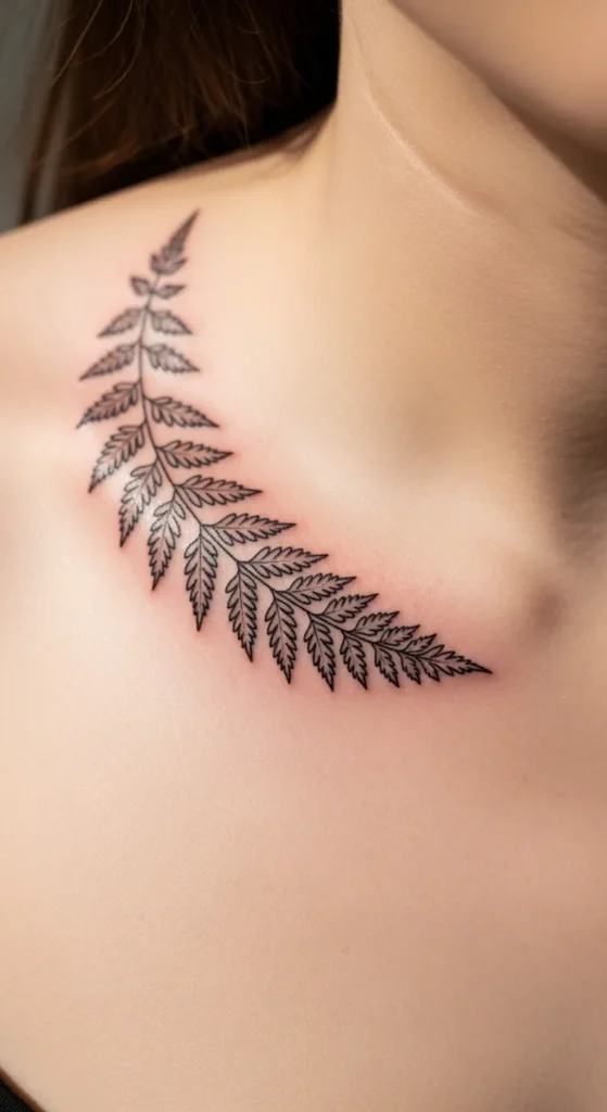 Fern Collarbone Linework