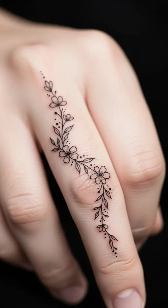 Finger Vine Tattoos