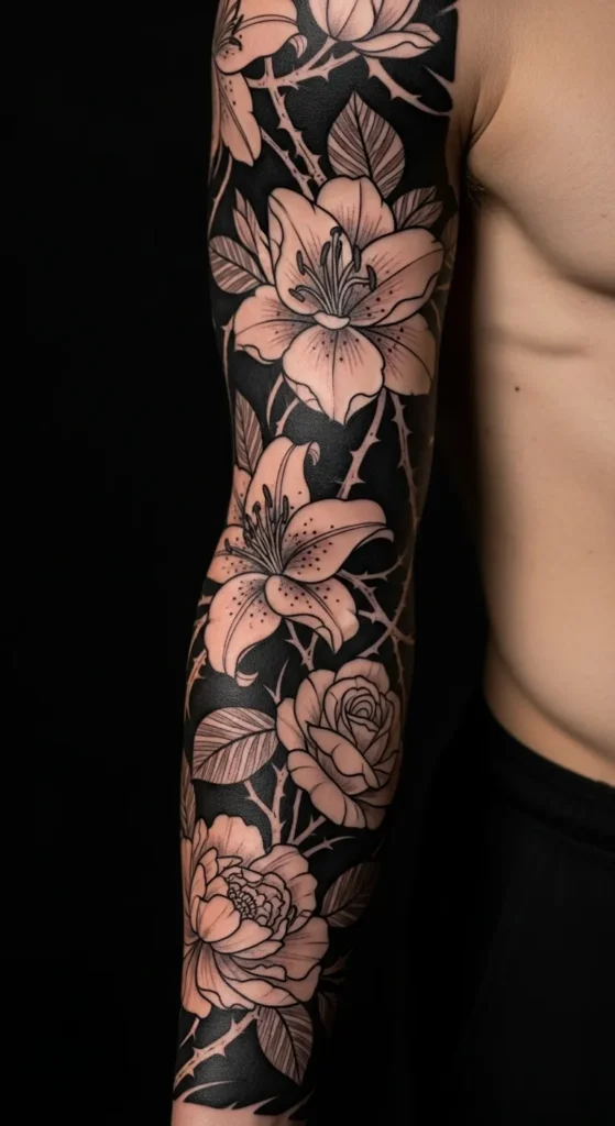 Floral Negative Space Sleeve