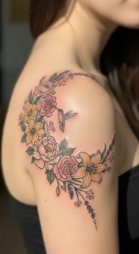 Floral Shoulder Crescent