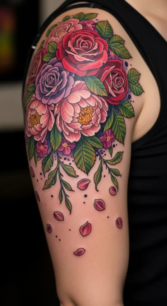 Floral Shoulder Fade Sleeve