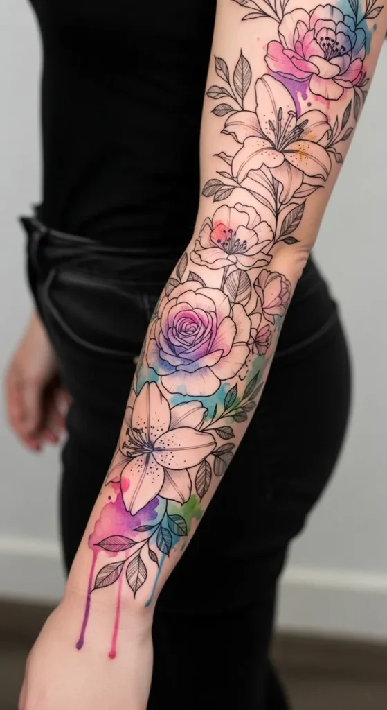 Floral Watercolor Touch Sleeve