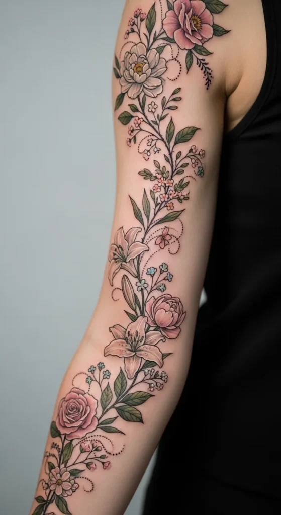Floral Wrist-to-Shoulder Trail