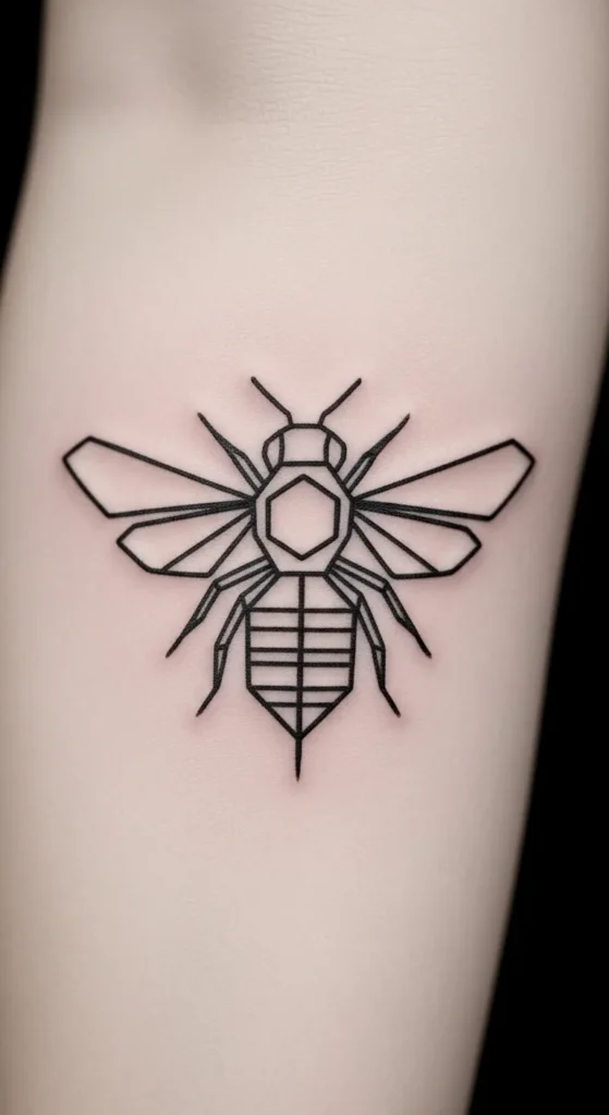 Geometric Bee Tattoo