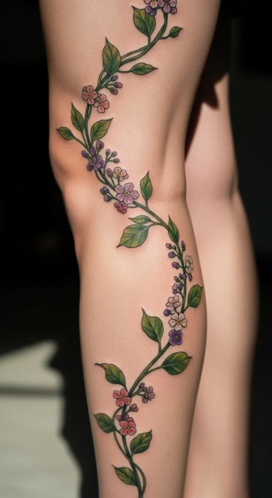 Leg Vine Tattoo