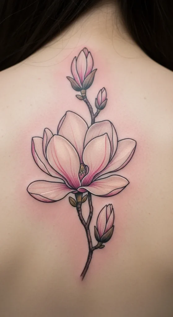 Magnolia Spine Tattoo