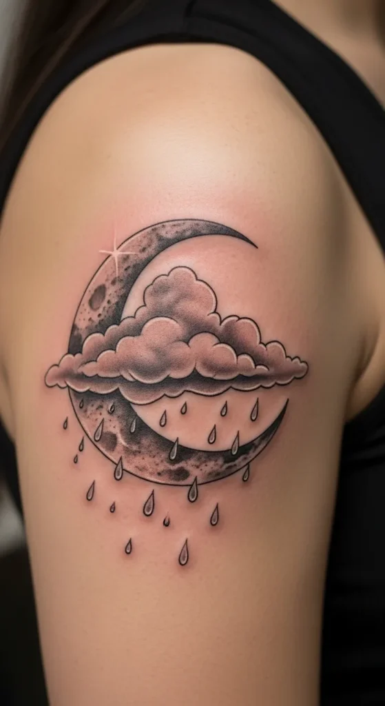 March – Moon and Raincloud