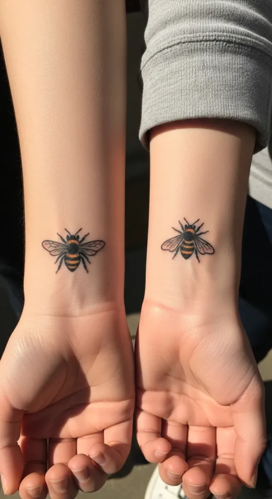 Matching Bee Tattoos