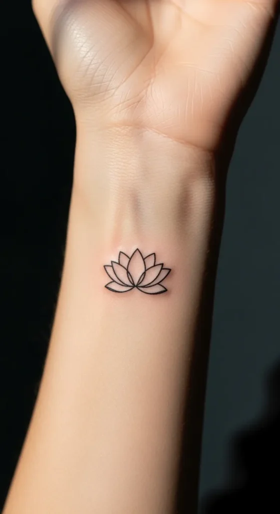 Minimal Lotus Outline
