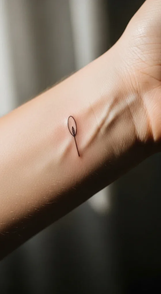 Minimal Seed Line Tattoo