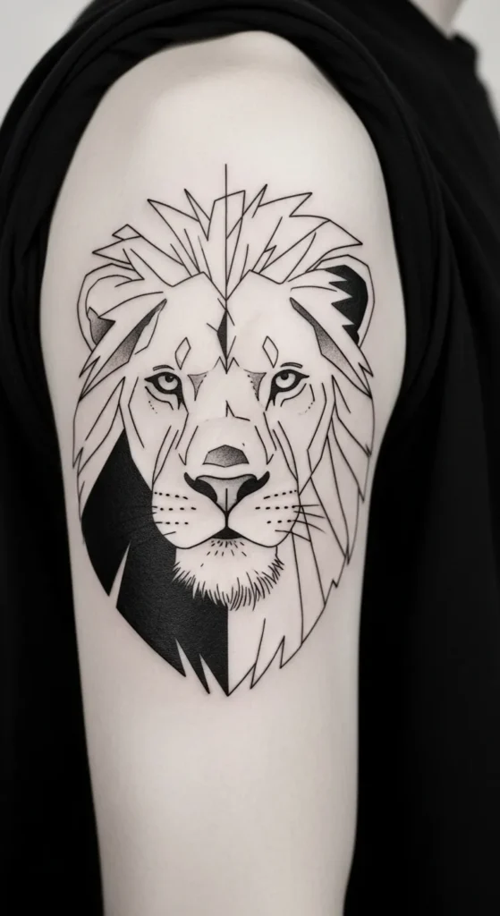 Minimalist Lion Tattoo