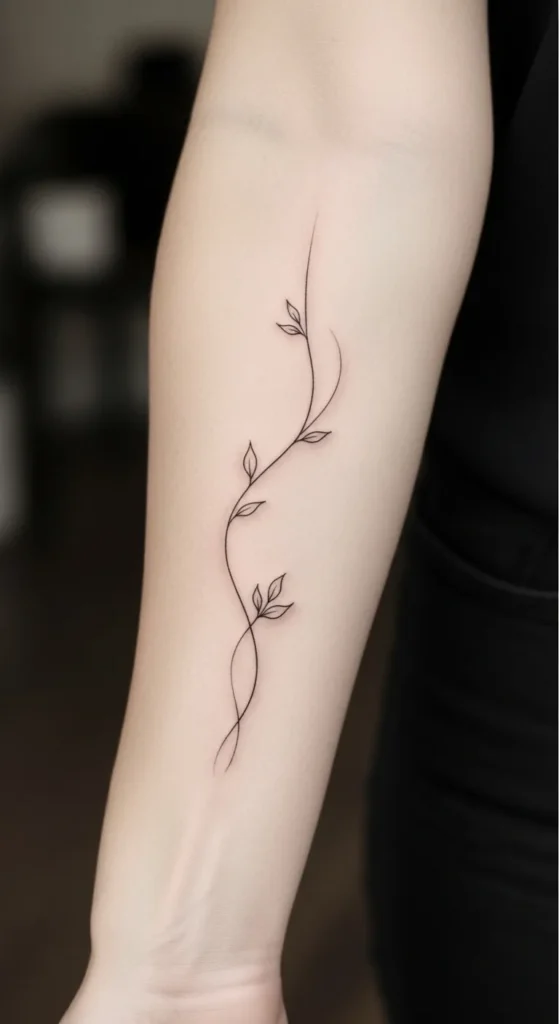 Minimalist Vine Tattoo