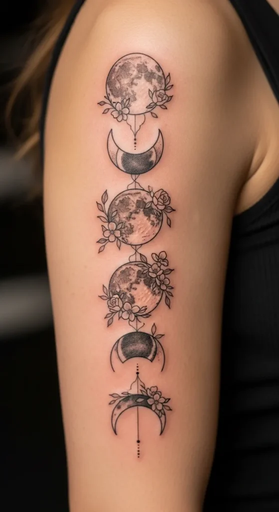 Moon Phases with Floral Accents