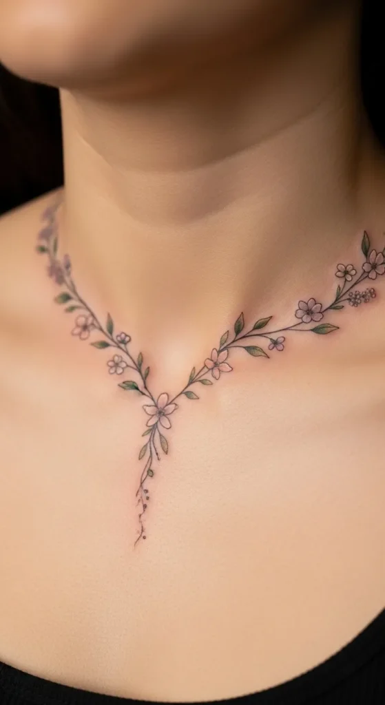 Necklace Vine Tattoo