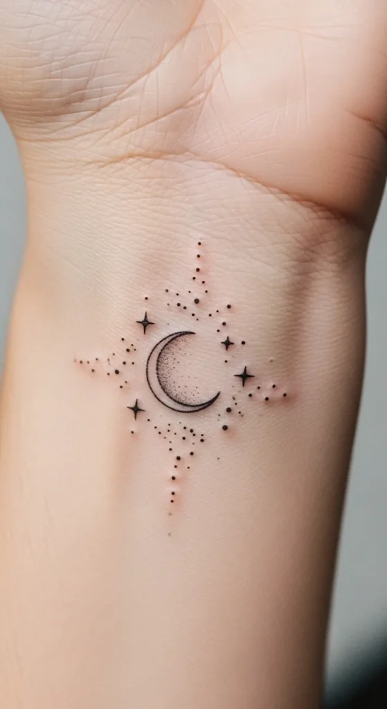 New Moon & Stars
