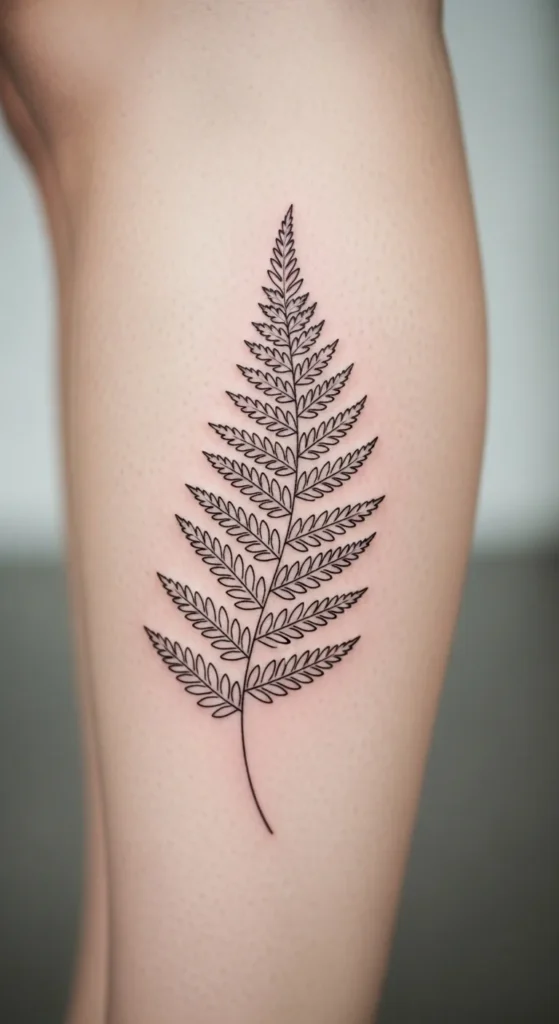 Outline Fern Frond Tattoo