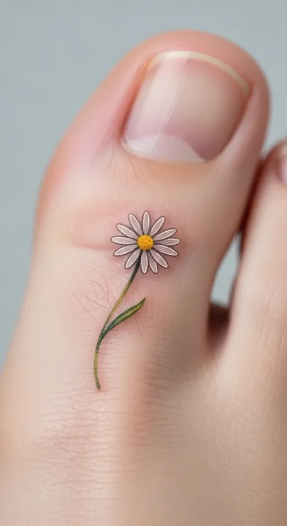 Petite Daisy Toe Tattoo