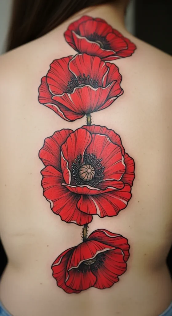 Poppy Spine Tattoo