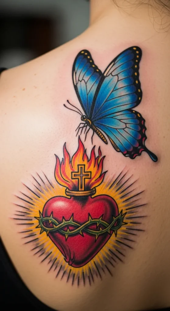 Sacred Heart with Butterfly
