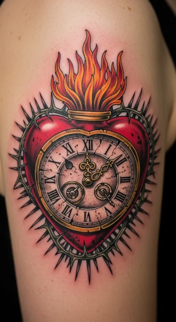  Sacred Heart with Clock