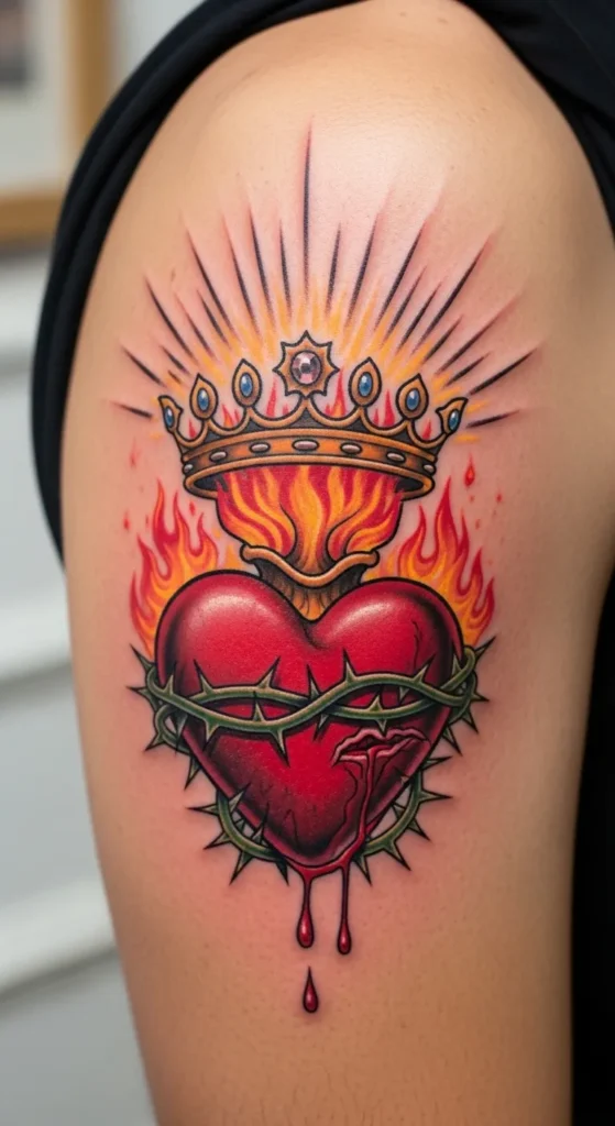 Sacred Heart with Crown of Glory
