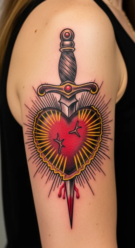 Sacred Heart with Dagger