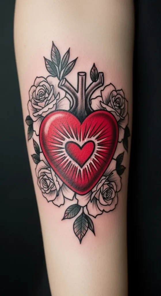 Sacred Heart with Roses