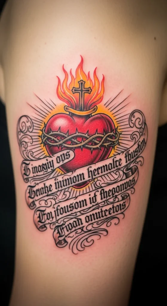 Sacred Heart with Sacred Script