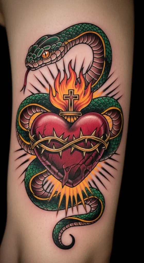 Sacred Heart with Snake