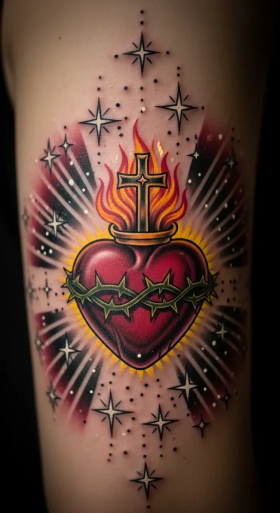 Sacred Heart with Stars