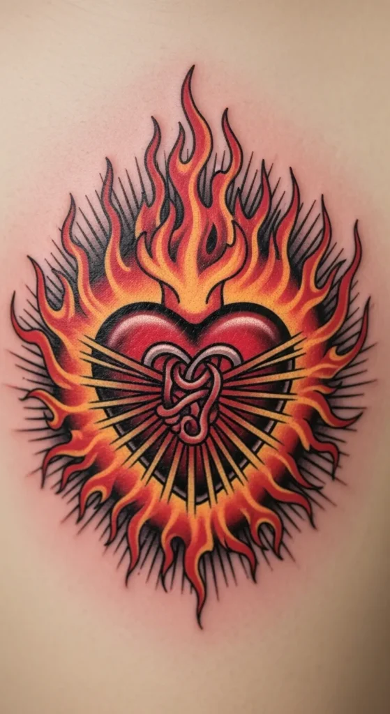 Sacred Heart with a Flaming Halo