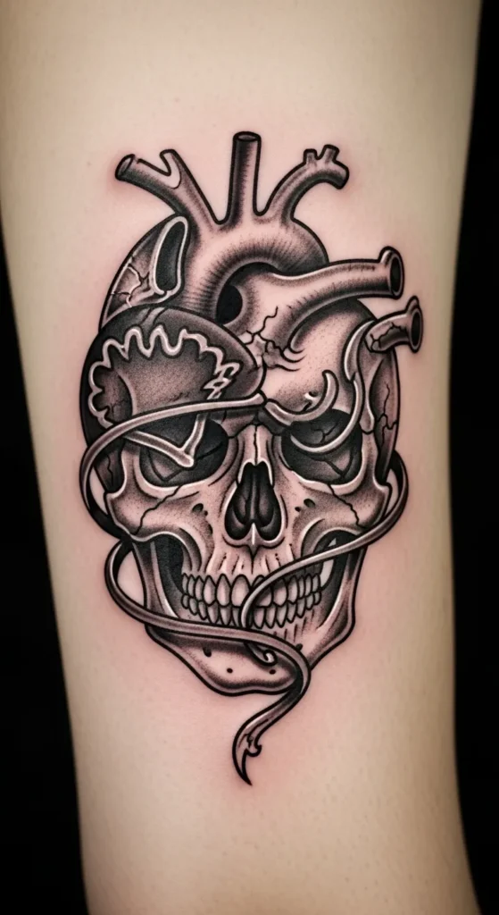 Sacred Heart with a Skull