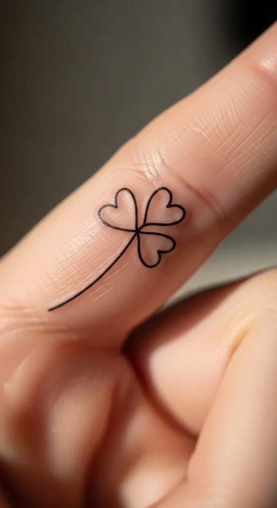 Simple Clover Finger Tattoo