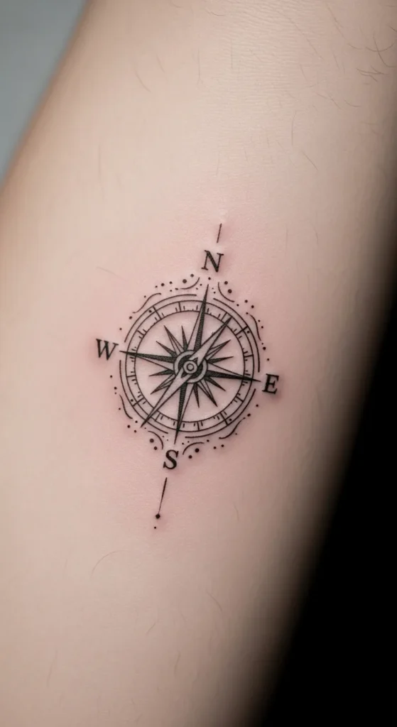 Small Compass Tattoo