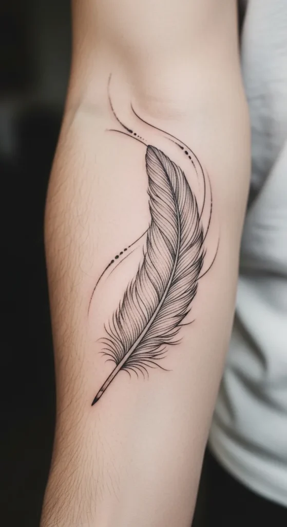 Small Feather Tattoo