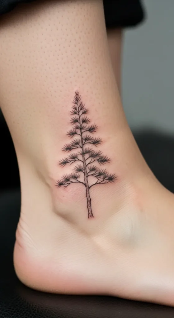  Small Pine Tree Tattoo