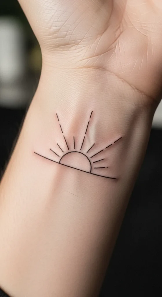 Soft Rising Sun Outline