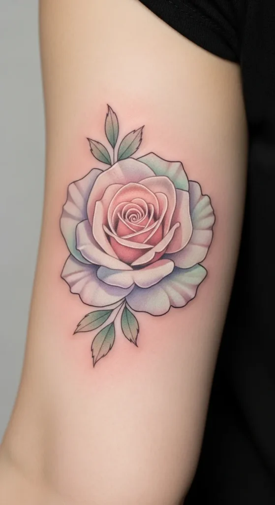 Soft Rose on the Inner Bicep