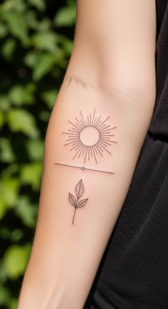 Soft Sun With Leaf Accent