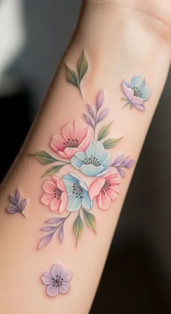 Spring Birth Flower Tattoos