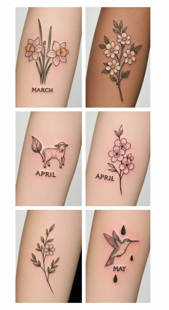 Spring Birth Month Tattoos