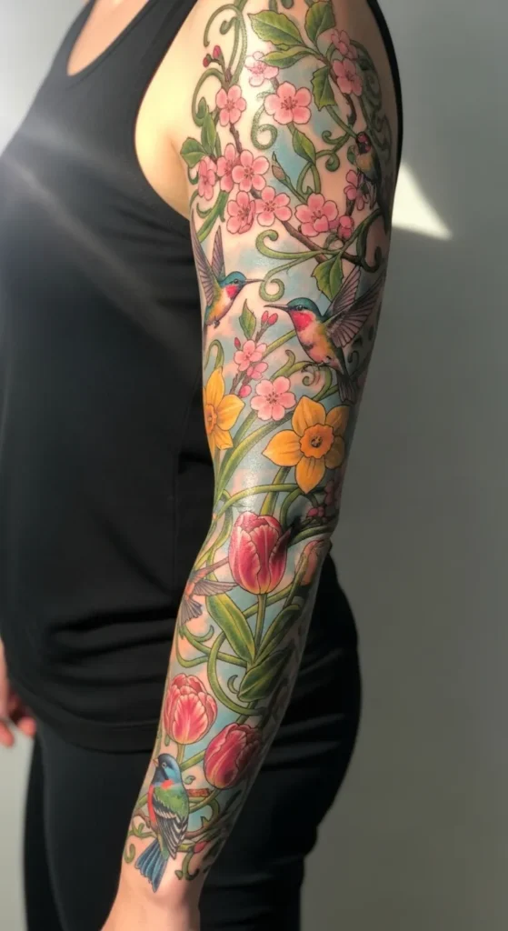 Spring Nature Sleeve Tattoos