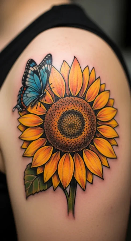 Sunflower with Butterfly