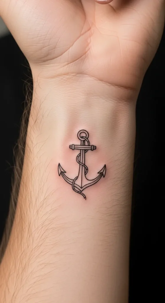  Tiny Anchor Tattoo