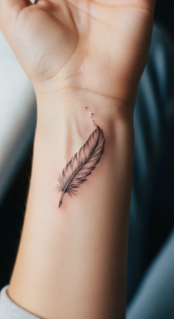 Tiny Feather Tattoo
